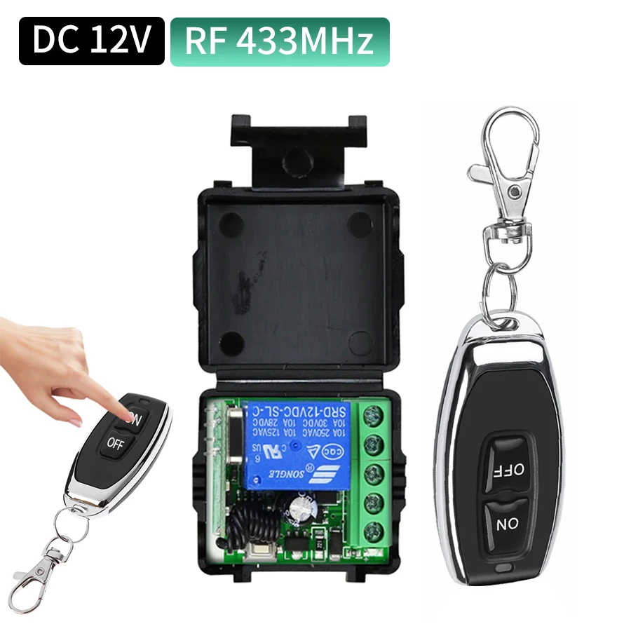 433Mhz Receiver Module - RF433MHz ワイヤレススイッチビルディングコントロールアクセサリー 12V 1CH 10A リレー受信モジュール送信機リモコンガレージドア