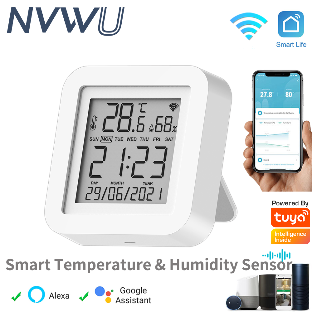 Home Automation Ideas - Tuya-温度および湿度センサー,スマートホームオートメーション,リモートコントロール,Alexa,Google Homeと互換性があります