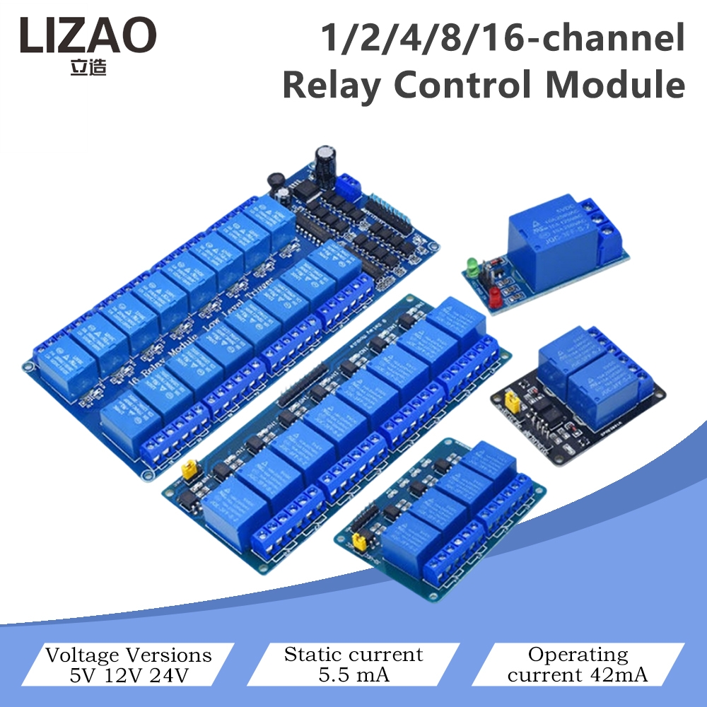 Home Automation Diy Projects - 5V/12V/24V 1/2/4/8/16チャンネルリレー制御モジュール、PLCおよびArduino用光絶縁低レベルトリガー