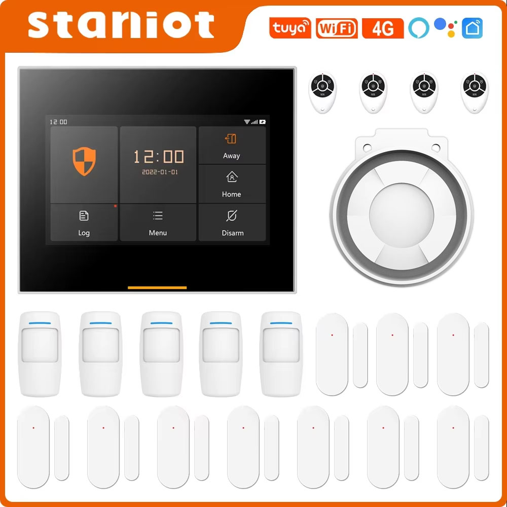 Smart Home Automation Diy - Staniot 433MHz ワイヤレス Wifi 4G スマートホームセキュリティアラームシステムキット、ガレージおよび住宅用、Tuya