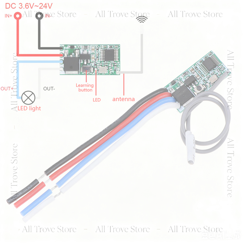 433Mhz 1CH RF リレーレシーバー ワイヤレスリモ - 433Mhz Receiver Module のレビューと価格