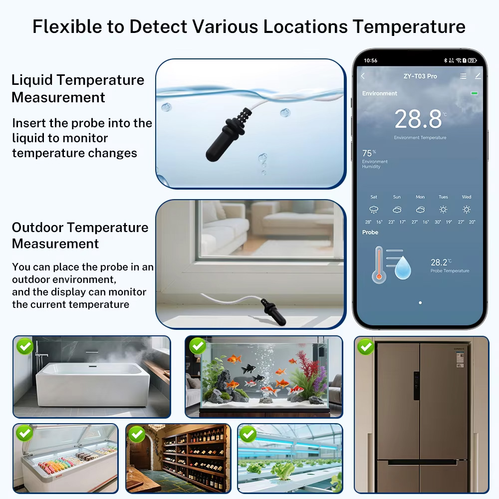 外部防水プローブ温度湿度センサー Tuya WiFi Zig - Temperature Humidity Sensor のレビューと価格
