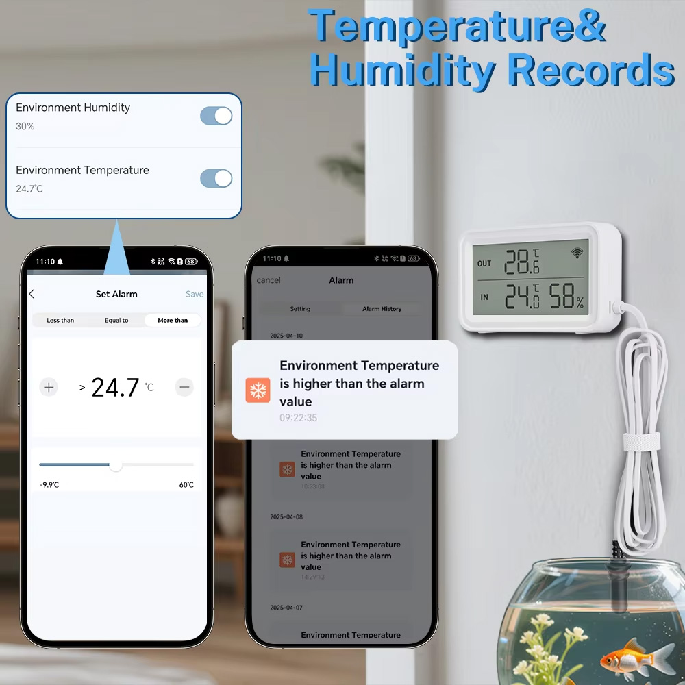 外部防水プローブ温度湿度センサー Tuya WiFi Zig - Temperature Humidity Sensor のレビューと価格