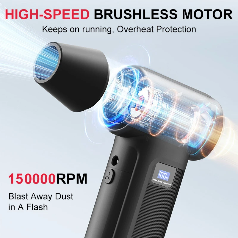 コードレスターボファンブロワー 150000RPM ポータブ - Home Automation Industry のレビューと価格